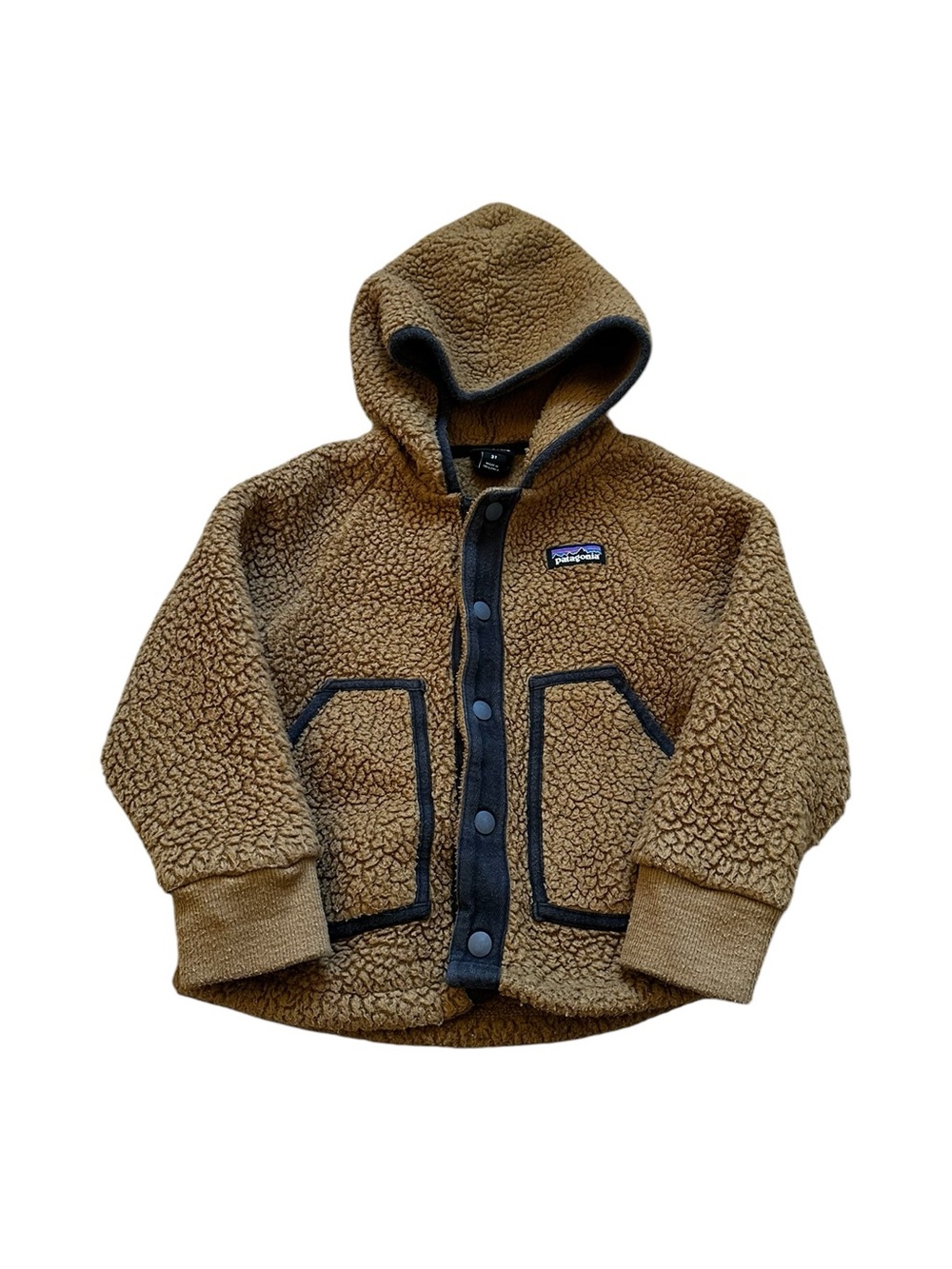 Patagonia Kids Retro Pile Jacket Snap Button Front Hoodie Outdoors Winter Casual